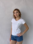 Kuğu Nakış Tişört Beyaz